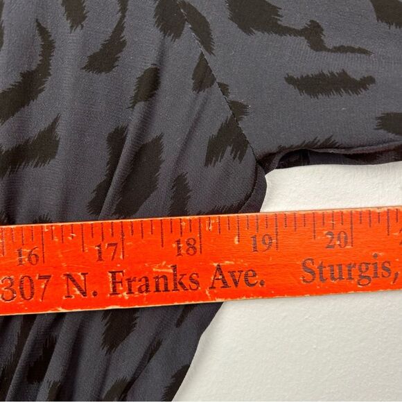 RAILS Jasmine Dress Ash Cheetah Mini Long Sleeve Button Details Tiered Skirt S - Picture 4 of 13